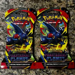 Pokemon Mega Evolution Phantasmal Flames Booster Pack Art Set 2 Pack Lot SEALED - Image 1