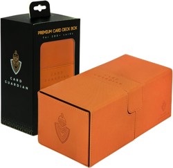 - Premium Double Deck Box (Orange) for 200+ Cards Trading Card Games TCG Perfect - Image 1