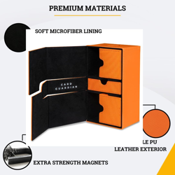 - Premium Double Deck Box (Orange) for 200+ Cards Trading Card Games TCG Perfect - Image 4