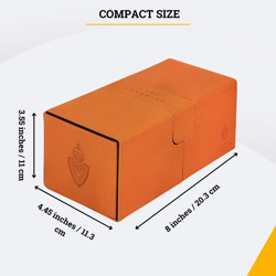 - Premium Double Deck Box (Orange) for 200+ Cards Trading Card Games TCG Perfect - Image 5