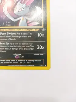 Pokemon TCG Sneasel Neo Genesis 25 Regular 1st Edition Rare LP - Image 4