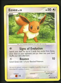 Eevee 59/111 Common Rising Rivals Pokemon Moderately Played - Image 1