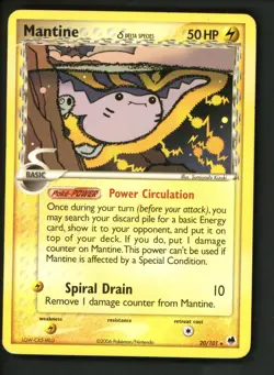 Mantine 20/101 Rare Dragon Frontiers Pokemon Moderately Played - Image 1