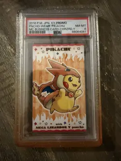 5 Pokemon Poncho-Wearing Pikachu X Business Card PSA 8 - Image 2