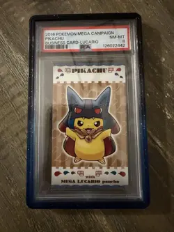 5 Pokemon Poncho-Wearing Pikachu X Business Card PSA 8 - Image 3