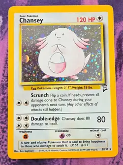 Pokemon: Base Set 2: Holofoil Chansey: Moderately Played Condition - Image 1