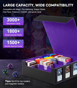 Card Storage Box - 3000+ MTG Deck Box, 24 Colorful Dividers, Commander Card Deck 7445055899828 - Image 3