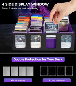Card Storage Box - 3000+ MTG Deck Box, 24 Colorful Dividers, Commander Card Deck 7445055899828 - Image 4