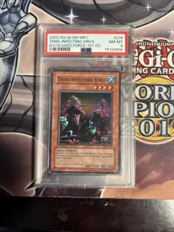 YUGIOH ! MFC- 076 MAGICIAN'S FORCE 1ST ED. TRIBE-INFECTING VIRUS 2003 PSA 8 - Image 1