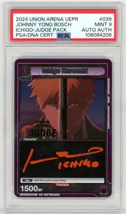 PSA 9 Signed Ichigo Kurosaki Judge UEPR /BLC-1-039 Union Arena Johnny Yong Bosch - Image 1