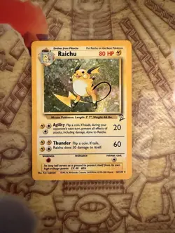 Pokemon Card Raichu 14/62 Holo Rare Fossil Set Vintage 1999 - Image 1