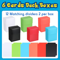 6 Pcs Large TCG Deck Boxes with 12 Dividers, 80 Sheets Deck Blocks, Trading Card - Image 5