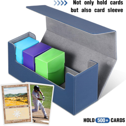 6 Pieces Deck Card Storage Box, 1 Leather Deck Case with 5 Plastic Card Boxes Pl - Image 3