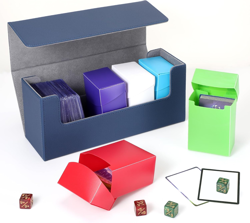 6 Pieces Deck Card Storage Box, 1 Leather Deck Case with 5 Plastic Card Boxes Pl - Image 5
