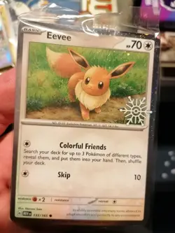 Eevee 133/165 Holiday 151 Snowflake Stamped Promo Sealed Pokemon Card - Image 1