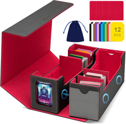 MTG Card Box W/2 Window,2-In-1 Commander Deck Box,800+800 Detachable Trading Bas 313094667630 - Image 1