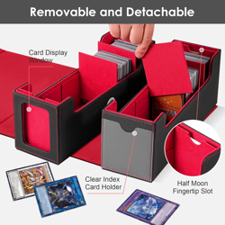 MTG Card Box W/2 Window,2-In-1 Commander Deck Box,800+800 Detachable Trading Bas 313094667630 - Image 2