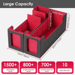 MTG Card Box W/2 Window,2-In-1 Commander Deck Box,800+800 Detachable Trading Bas 313094667630 - Image 4