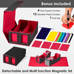 MTG Card Box W/2 Window,2-In-1 Commander Deck Box,800+800 Detachable Trading Bas 313094667630 - Image 5
