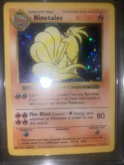 Ninetales 12/102 Shadowless Holo GRADED 9.5 NEAR MINT PGC Rare Pokemon card 1999 - Image 2