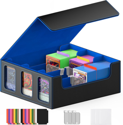 Card Deck Box with Commander Display for Trading Cards 2400+ with 18 Colorful Di 313017026049 - Image 1
