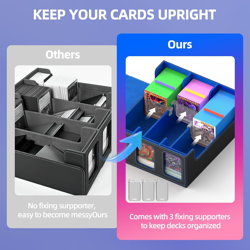 Card Deck Box with Commander Display for Trading Cards 2400+ with 18 Colorful Di 313017026049 - Image 5