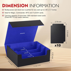 1800+ Card Deck Case - PU Leather MTG Storage Box Microfiber Lined Yugioh Struct 744759561916 - Image 3