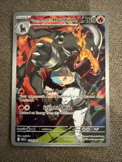 Pokemon TCG Destined Rivals Team Rockets Houndoom Card 191/182 IR - Image 1