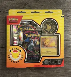 Pokemon TCG - Pokemon Day 2026 Collection Box Pikachu Promo 3 Boosters - Image 1