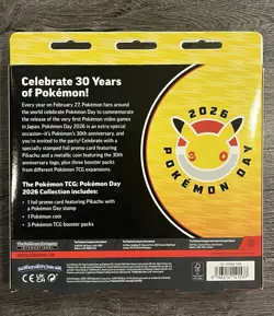 Pokemon TCG - Pokemon Day 2026 Collection Box Pikachu Promo 3 Boosters - Image 2