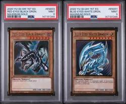 PSA 9 2020 Blue-Eyes White Dragon and Red-Eyes Black Dragon Maximum Gold MAGO - Image 1