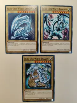 3x Yu-Gi-Oh Blue-Eyes White Dragon LDK2-ENK01 Mixed Art LP - Image 1