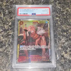 Bandai One Piece Card Game Silvers Rayleigh #118 OP08 Alt Art Foil JP PSA 10 - Image 1