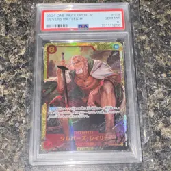 Bandai One Piece Card Game Silvers Rayleigh #118 OP08 Alt Art Foil JP PSA 10 - Image 2