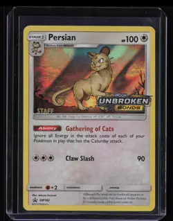 Persian - (Prerelease) [Staff] SM182 - Holo Sun & Moon Promo Pokemon Card - NM - Image 1