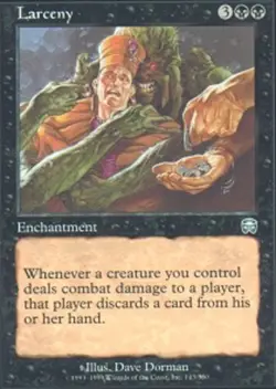 Larceny ~ Heavily Played Mercadian Masques MTG Magic UltimateMTG Black Card - Image 1