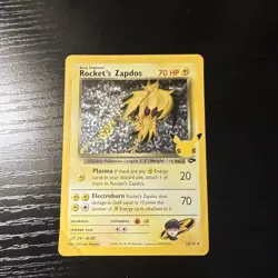 Pokemon TCG Rocket's Zapdos Holo Rare Card 15/132 Celebrations Series - Image 1