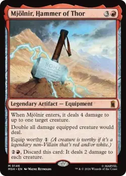 ~ Mjolnir, Hammer of Thor ~ NM ~ Marvel Super Heroes ~ MTG ~ - Image 1