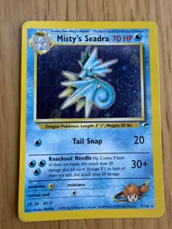 Pokemon TCG Misty's Seadra Holo Card 9/132 - Image 1