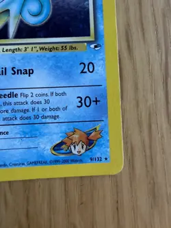Pokemon TCG Misty's Seadra Holo Card 9/132 - Image 5