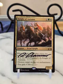MTG Knight of Autumn Guilds of Ravnica Regular (ARTIST SIGNED) LP - Image 1