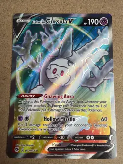 Pokemon Champion Path Galarian Corsola v Holo Rare Card 071/073 - Image 1