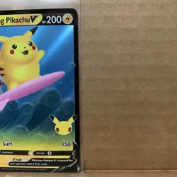 Surfing Pikachu V CELEBRATIONS 008/025 25th Anniversary Pokemon (A2) - Image 4
