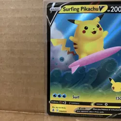 Surfing Pikachu V CELEBRATIONS 008/025 25th Anniversary Pokemon (A2) - Image 5