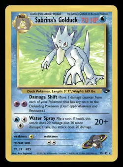 Sabrina's Golduck 30/132 Gym Challenge Unlimited HP/DMG Pokemon - Image 1