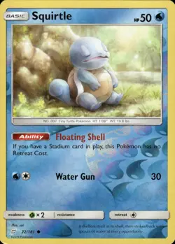 Squirtle 22/181 Common Team Up Pokemon Reverse Holo Lightly Played - Image 1