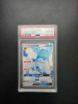 2019 POKEMON SUN & MOON HIDDEN FATES #SV55 FA/GLACEON GX HIDDEN FATES - Image 1