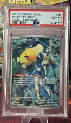 Pokemon Misty's Psyduck SV10 Destined Rivals 193/182 IR Holo PSA 10 - Image 1