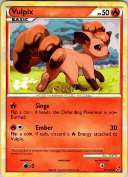 Vulpix 87/123 Common HeartGold & SoulSilver Pokemon Cute - Lightly Played - Image 1