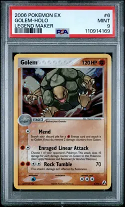 Pokemon Golem 6/92 - EX Legend Maker Rare Holo English 2006 - PSA 9 MINT - Image 3